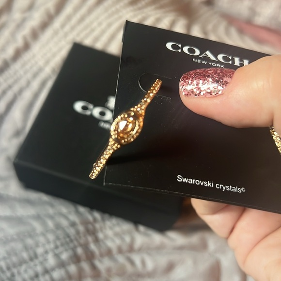 Coach Hoop Earrings With Swarovski Crystals - Picture 2 of 6